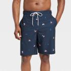 Men's 9 Sun Print E-board Swim Shorts - Goodfellow & Co Navy Blue