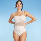 Shade & Shore Women's Asymmetrical Mesh Cut Out One Piece Swimsuit - Shade &