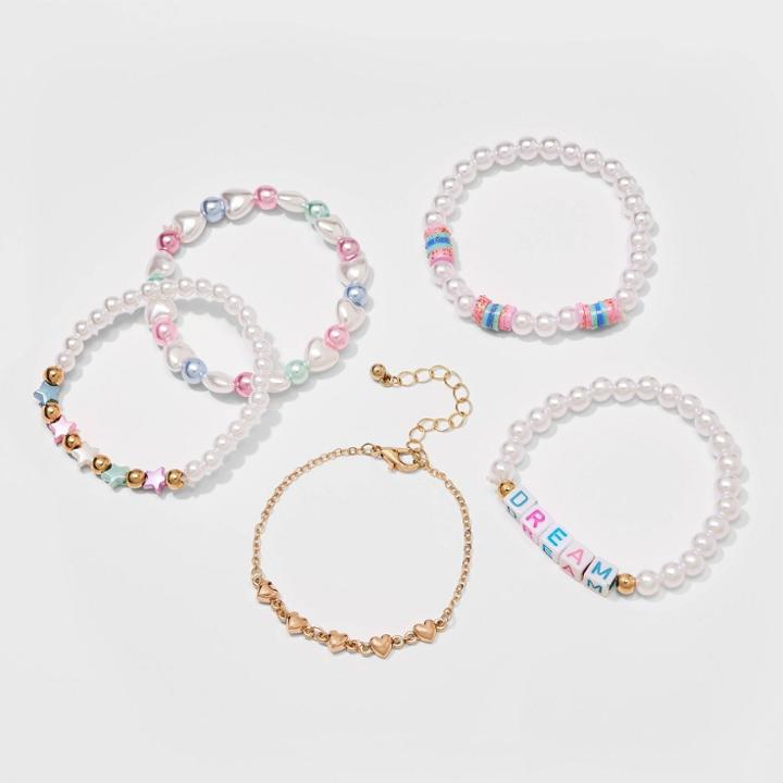 Girls' 5pk Dream Beaded Bracelet Set - Cat & Jack , One Color