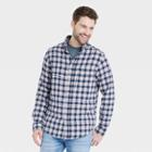 Men's Lightweight Flannel Long Sleeve Button-down Shirt - Goodfellow & Co Dark Blue