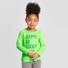 Toddler Girls' 'happy Go Lucky' Pullover - Cat & Jack Green 12m, Toddler Girl's