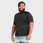 Men's Big & Tall Regular Fit Short Sleeve Rash Guard Swim Shirt - Goodfellow & Co Black