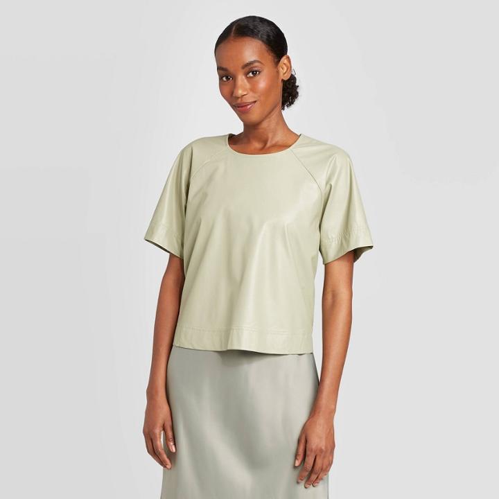 Women's Short Sleeve Blouse - Prologue Green