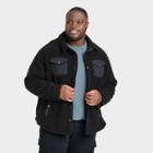 Men's Big & Tall Sherpa Long Sleeve Shacket - Goodfellow & Co Charcoal Gray