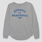 Junk Food Women's Wonder Woman Strong Is Beautiful Long Sleeve T-shirt - Gray