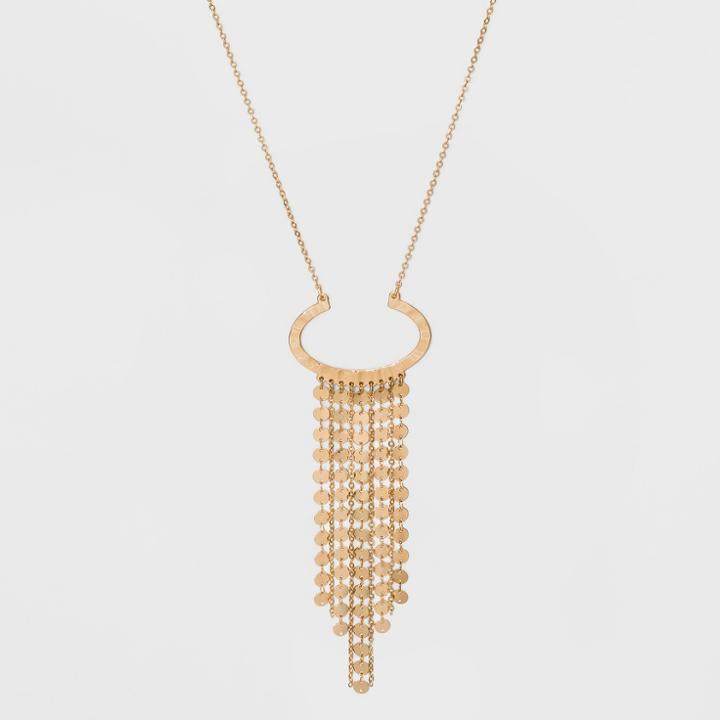 U Shape And Tassels Long Necklace - A New Day Gold