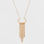 U Shape And Tassels Long Necklace - A New Day Gold