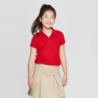 Girls' Short Sleeve Pique Uniform Polo Shirt - Cat & Jack Red Pop