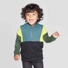 Toddler Boys' Colorblock Hoodie - Art Class Black/olive 12m, Toddler Boy's,