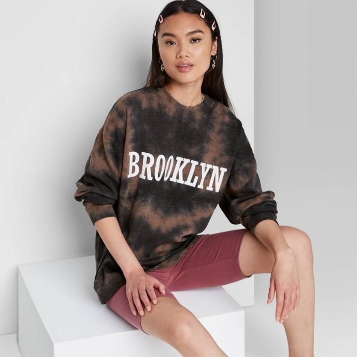 Oversized Sweatshirt - Wild Fable Brown Tie-dye
