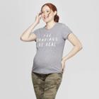 Maternity Short Sleeve Scoop Neck The Cravings Are Real Graphic T-shirt - Isabel Maternity By Ingrid & Isabel Gray