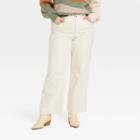 Women's Plus Size High-rise Wide Leg Jeans - Universal Thread Off-white