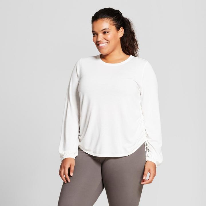 Plus Size Women's Plus Lightweight T-shirt With Side Ties - Joylab Marshmallow White 4x, Marshmellow White