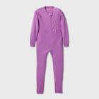 Kids' Adaptive Abdominal Access Pajama Jumpsuit - Cat & Jack Purple