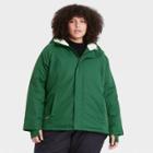 Women's Plus Size Cold Weather Parka - All In Motion Dark Green