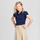 Petitegirls' Short Sleeve Interlock Uniform Polo Shirt - Cat & Jack Navy Xs, Girl's, Blue