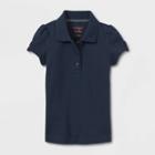 Toddler Girls' Short Sleeve Interlock Uniform Polo Shirt - Cat & Jack Blue