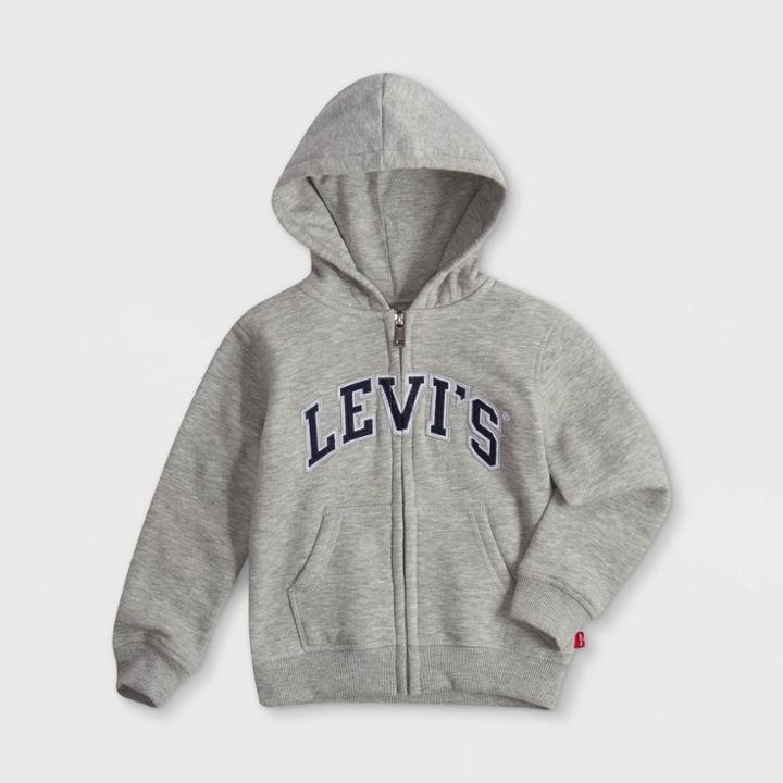 Levi's Toddler Boys' Zip-up Hooded Fleece Sweatshirt - Medium Heather Gray