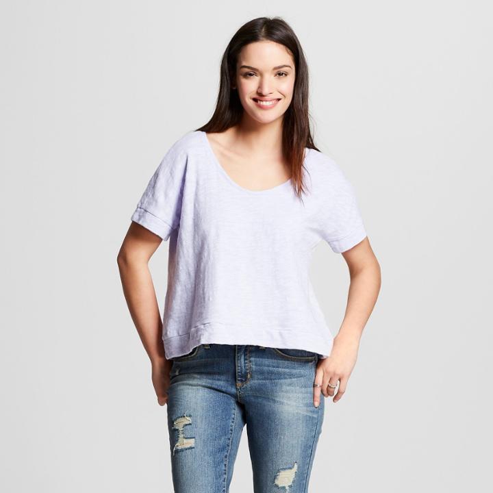 Women's Textured Short Sleeve T-shirt - Universal Thread Purple