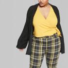 Women's Plus Size Short Sleeve Tie-front Wrap Top - Wild Fable Orange