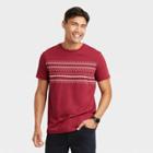Men's Printed Standard Fit Short Sleeve Crewneck T-shirt - Goodfellow & Co Red/shapes