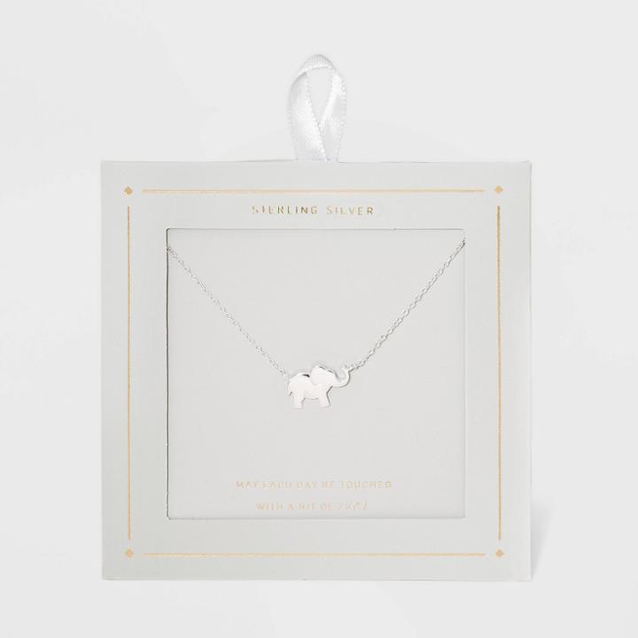 Distributed By Target Sterling Silver Elephant Necklace -