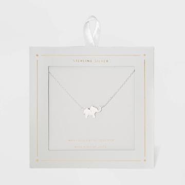 Distributed By Target Sterling Silver Elephant Necklace -