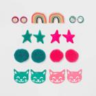Girls' 9pk Bff Rainbow Earring Set - Cat & Jack
