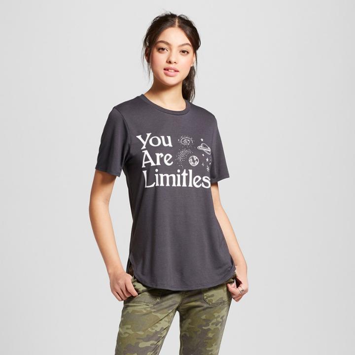 Women's You Are Limitless Short Sleeve Graphic T-shirt - Mighty Fine (juniors') Black