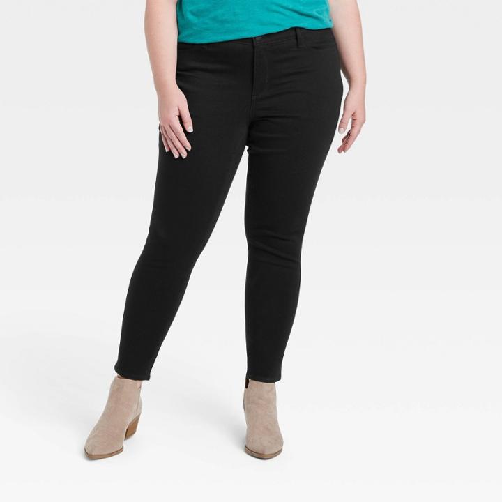 Women's Plus Size Mid-rise Curvy Fit Skinny Jeans - Universal Thread Black