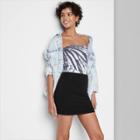 Women's Knit Bodycon Mini Pencil Skirt - Wild Fable Black