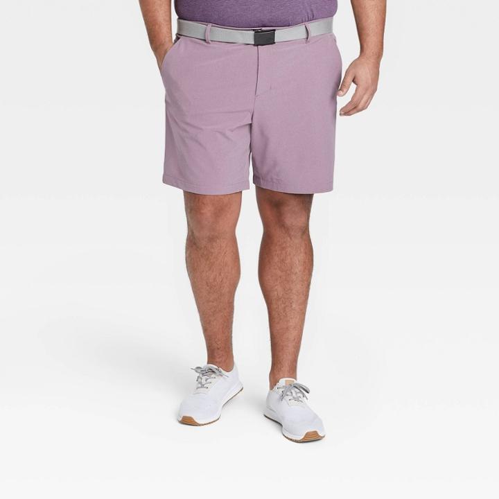 Men's Big & Tall Heather Golf Shorts 8 - All In Motion Lilac Purple