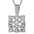 Women's Journee Collection Square Celtic Knot Pendant Necklace In Sterling Silver -