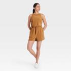 Women's Stretch Woven Romper - All In Motion Toffee