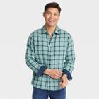 Men's Reversible Long Sleeve Button-down Shirt - Goodfellow & Co Green