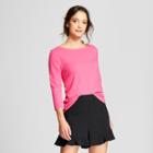 Women's 3/4 Sleeve Boatneck T-shirt - A New Day Pink