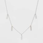 Cubic Zirconia Drop Bar Stations Sterling Silver Necklace - A New Day