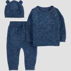 Carter's Just One You Baby 3pc Bear Top & Bottom Set - Blue Newborn