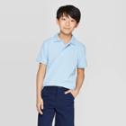Boys' Short Sleeve Stain Release Uniform Polo Shirt - Cat & Jack Windy Blue