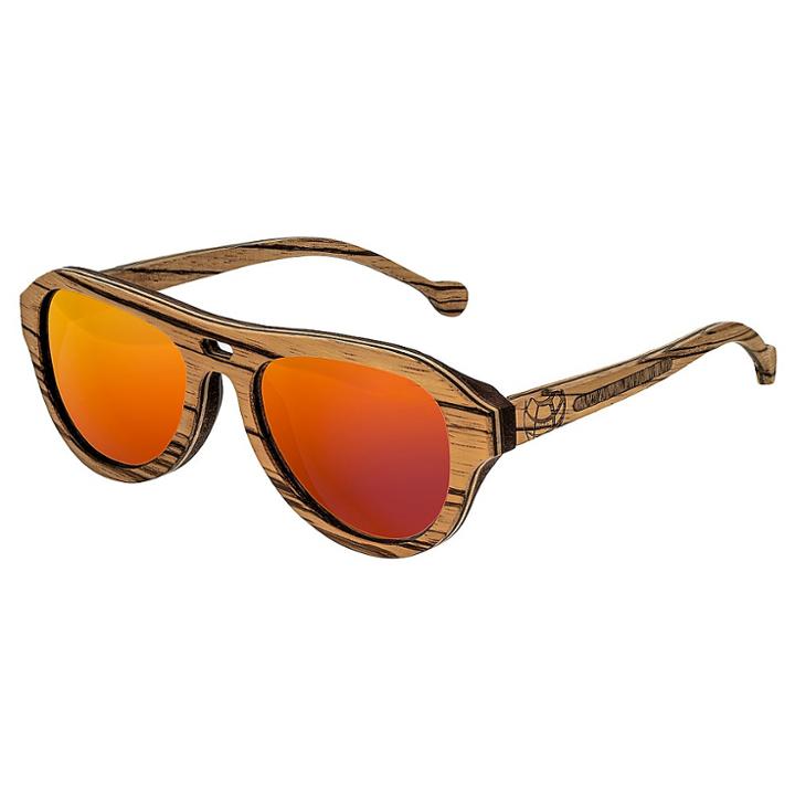 Earth Wood Goods Earth Wood Clearwater Unisex Sunglasses - Red, New Oat