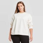 Women's Plus Size Fleece Sweatshirt - A New Day Cream