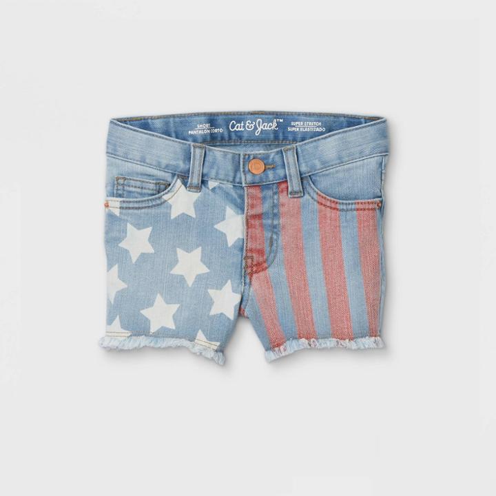 Toddler Girls' Flag Jean Shorts - Cat & Jack
