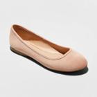 Women's Everly Wide Width Faux Leather Round Toe Ballet Flats - Universal Thread Blush