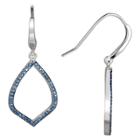 Prime Art & Jewel Fine Silver Plated Bronze Blue Diamond Accent Earrings, Girl's