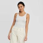 Women's Striped Slim Fit Any Day Tank Top - A New Day Cream S, Women's, Size:
