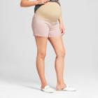 Maternity Crossover Panel Midi Jean Shorts - Isabel Maternity By Ingrid & Isabel Pink Wash