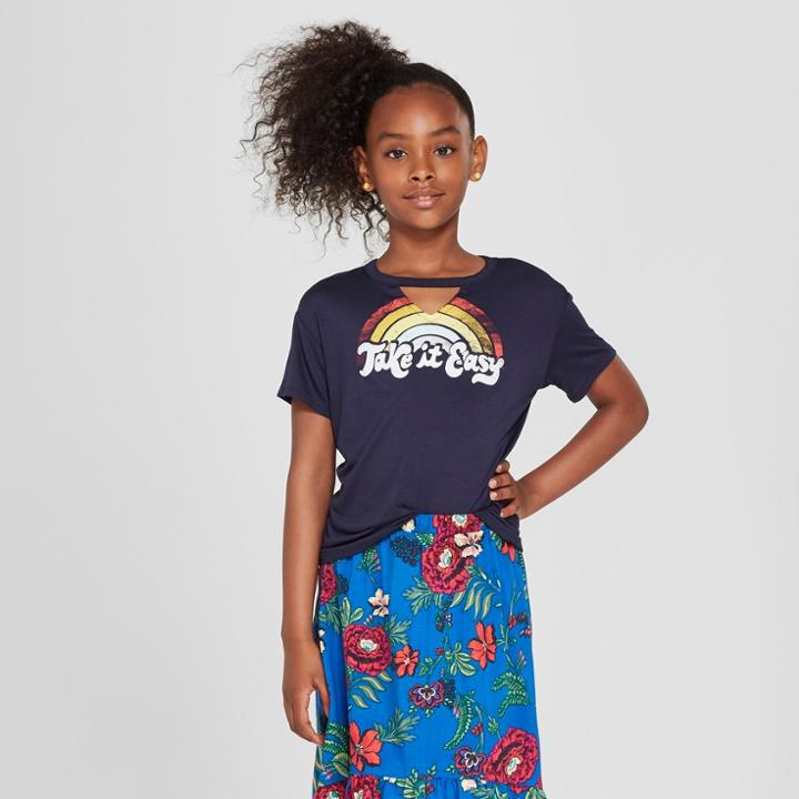 Girls' Gigi Short Sleeve Graphic T-shirt - Art Class Blue
