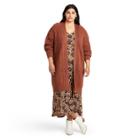 Women's Plus Size Cableknit Cardigan - Nili Lotan X Target Brown