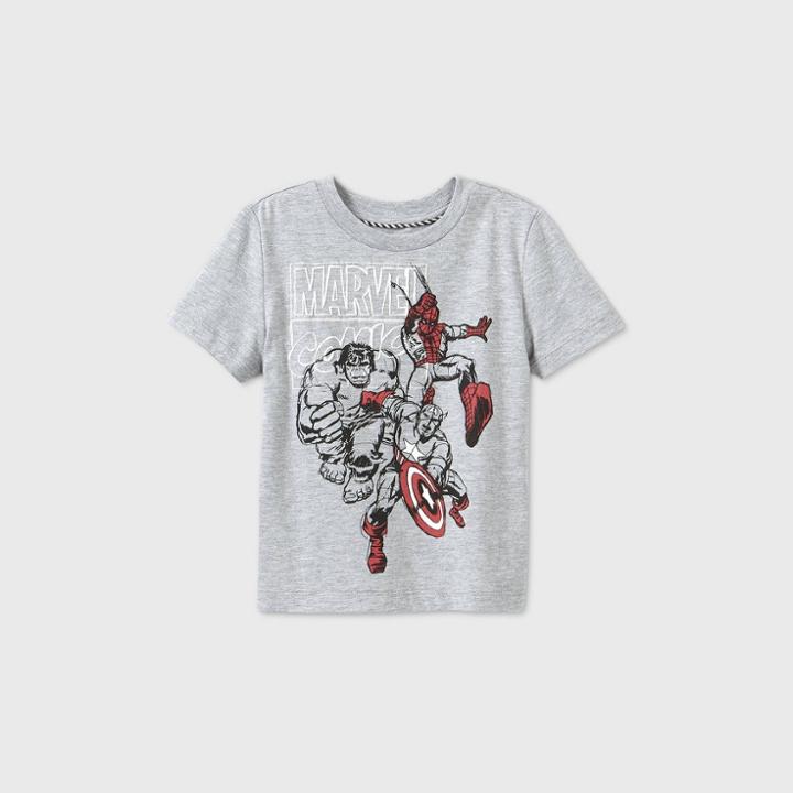 Disney Toddler Boys' Avengers Graphic T-shirt - Gray