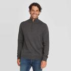 Men's Regular Fit 1/4 Zip Mock Turtleneck Pullover Sweater - Goodfellow & Co Gray